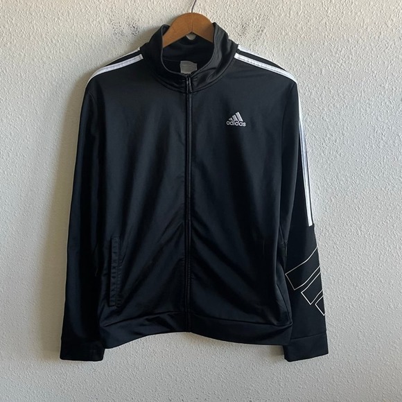 Adidas Boy's Iconic Tiricot Black Full Zip Jacket Size XL (18/20) Style AP5497